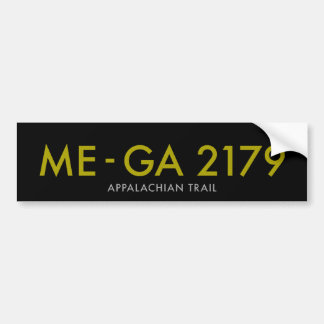 Maine to Georgia 2179 Miles - Appalachian Trail Bumpersticker