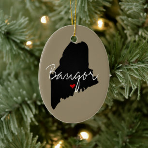 Maine Town Keramisch Ornament