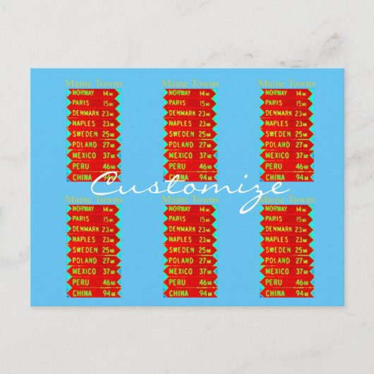 Maine Towns Sign Thunder_Cove Briefkaart (Voorkant)