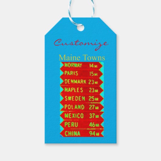 Maine Towns Sign Thunder_Cove Cadeaulabel (Voorkant)