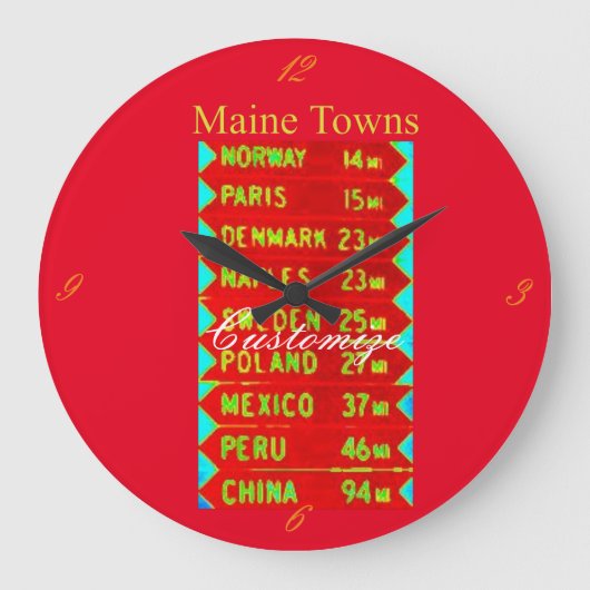 Maine Towns Sign Thunder_Cove Classic Grote Klok (Voorkant)