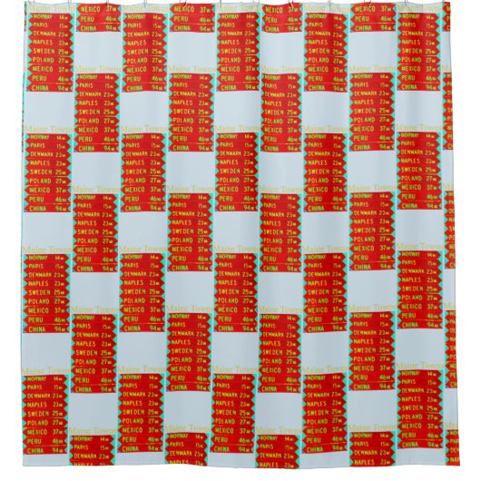 Maine Towns Sign Thunder_Cove Douchegordijn (Voorkant)