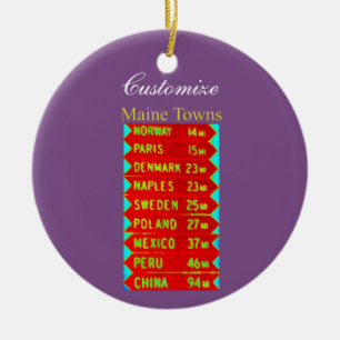 Maine Towns Sign Thunder_Cove Keramisch Ornament