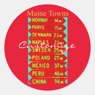 Maine Towns Sign Thunder_Cove Ronde Sticker