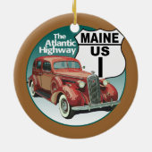 Maine US Route 1 - De Atlantische snelweg Keramisch Ornament (Achterkant)