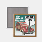 Maine US Route 1 - De Atlantische snelweg Magneet (Voorkant / Achterkant)