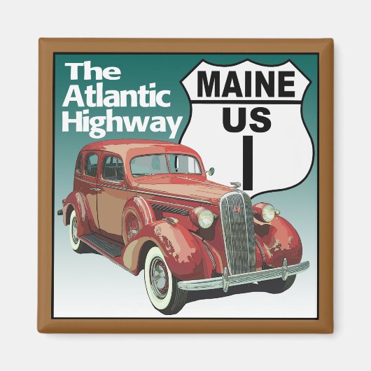 Maine US Route 1 - De Atlantische snelweg Magneet (Voorkant)