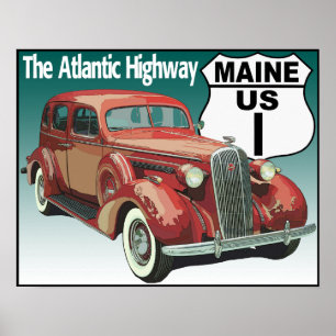 Maine US Route 1 - De Atlantische snelweg Poster