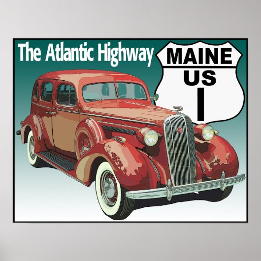 Maine US Route 1 - De Atlantische snelweg Poster (Voorkant)