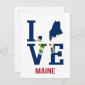Maine US State Love Briefkaart (Voorkant / Achterkant)