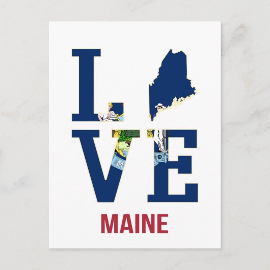 Maine US State Love Briefkaart (Voorkant)