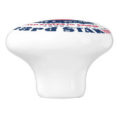 Maine US State Rood Wit Blauw Typografie Keramische Knop (Zijkant)