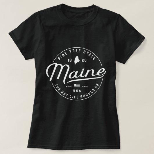 Maine, US State Travel Vacation Shirten ME USA T-s T-shirt (Design voorkant)