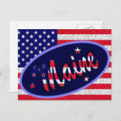 Maine US vlag briefkaart (Voorkant / Achterkant)