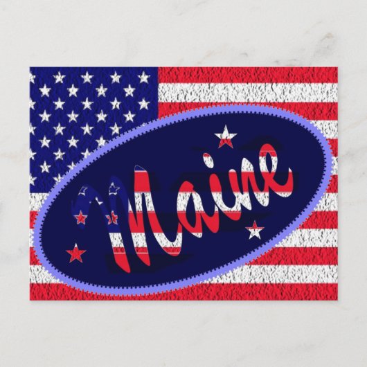 Maine US vlag briefkaart (Voorkant)