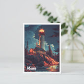 Maine USA  Illustratie Reizen Briefkaart (Staand voorkant)