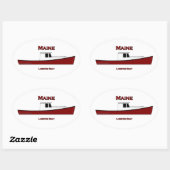 Maine USA Kreeftboot Logo Ovale Sticker (Vel)