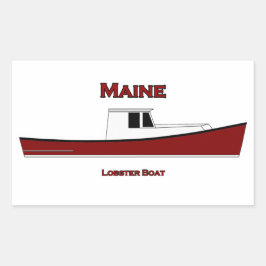 Maine USA Lobster Boat Logo Rechthoekige Sticker