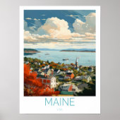 Maine USA Travel Poster, Augusta Maine State Trave Poster (Voorkant)
