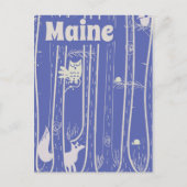 Maine USA woodland vintage poster Briefkaart (Voorkant)