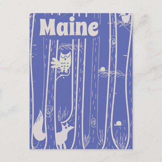 Maine USA woodland vintage poster Briefkaart (Voorkant)