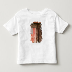 Maine, vervaagde Amerikaanse vlag op deur van oude Kinder Shirts