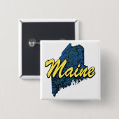 Maine Vierkante Button 5,1 Cm (Voorkant /achterkant)