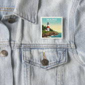  Maine Vierkante Button 5,1 Cm (In situ)