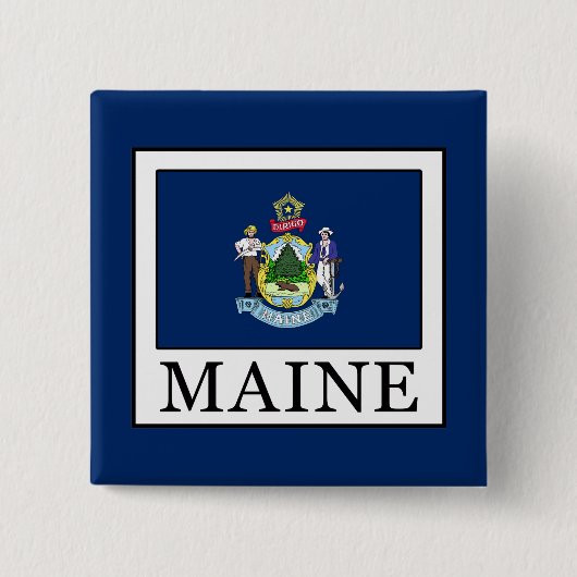 Maine Vierkante Button 5,1 Cm (Voorkant)