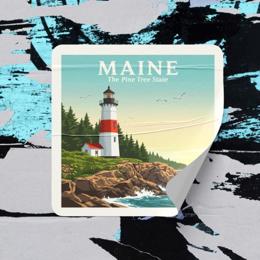  Maine Vierkante Sticker