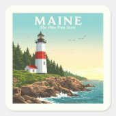  Maine Vierkante Sticker (Voorkant)