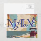 Maine Vintage Reisposter Briefkaart (Voorkant / Achterkant)
