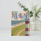 Maine Vintage Reisposter Briefkaart (Staand voorkant)