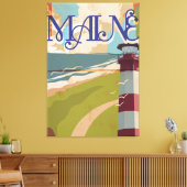 Maine Vintage Reisposter Canvas Afdruk (Insitu (Woonkamer))