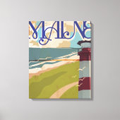 Maine Vintage Reisposter Canvas Afdruk (Voorkant)