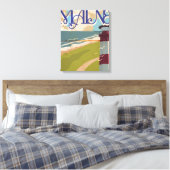 Maine Vintage Reisposter Canvas Afdruk (Insitu (Slaapkamer))