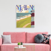 Maine Vintage Reisposter Canvas Afdruk (Insitu (Woonkamer))