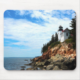 Maine Vintage Travel Bass Harbor Head Lighthouse Muismat