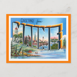 Maine Vintage Travel Briefkaart