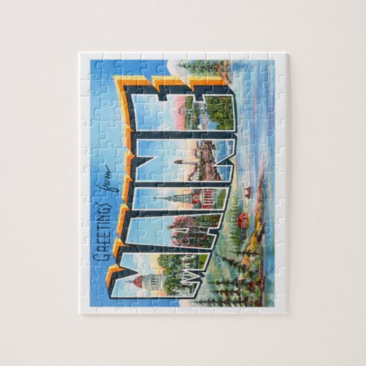 Maine Vintage Travel Legpuzzel (Verticaal)