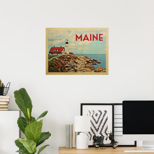 Maine Vintage Travel Poster (Thuiskantoor)