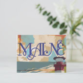 Maine Vintage Travel Poster Briefkaart (Staand voorkant)