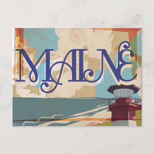 Maine Vintage Travel Poster Briefkaart (Voorkant)
