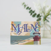Maine Vintage Travel Poster Briefkaart (Staand voorkant)