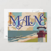 Maine Vintage Travel Poster Briefkaart (Voorkant / Achterkant)
