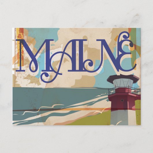 Maine Vintage Travel Poster Briefkaart (Voorkant)
