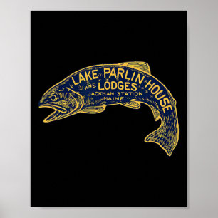 Maine Vis- en Jacht Lodge - Lake Parlin Vint Poster