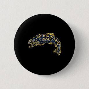Maine Vis- en Jacht Lodge - Lake Parlin Vint Ronde Button 5,7 Cm