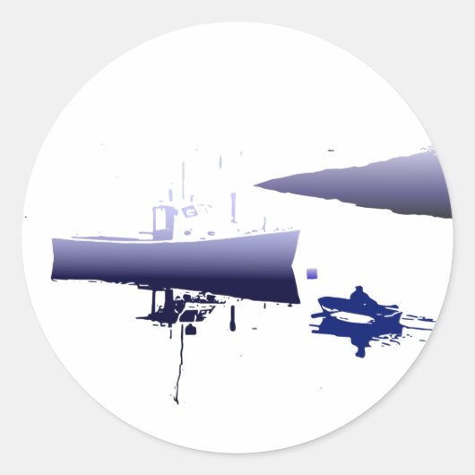 Maine visser ronde sticker (Voorkant)