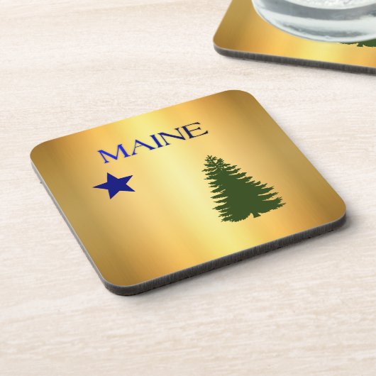 Maine-vlag (1901) bier onderzetter (Linkerzijde)